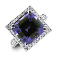 Beauvince Violet Chameleon Ring (8.92 ct Tanzanite & Diamonds) in White Gold