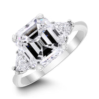 Emerald Cut Engagement Ring (3.07 Emerald Cut HVVS1 GIA Diamond) in Platinum