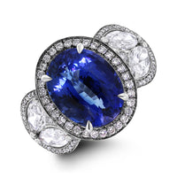 Ice Queen Diamonds & Sapphire Ring (7.51 ct Sapphire & Diamonds) in White Gold