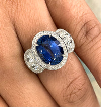 Ice Queen Diamonds & Sapphire Ring (7.51 ct Sapphire & Diamonds) in White Gold