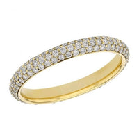 Triple Row Almost Eternity Pave Ring (1.03 ct Diamonds) in Yellow Gold