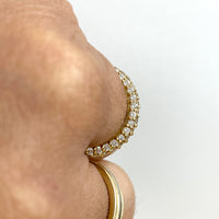 Triple Row Almost Eternity Pave Ring (1.03 ct Diamonds) in Yellow Gold
