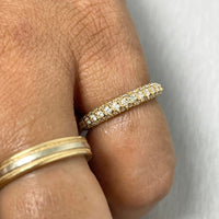 Triple Row Almost Eternity Pave Ring (1.03 ct Diamonds) in Yellow Gold