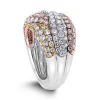 Sophie Diamond Band (3.05 ct Diamonds) in Tri-Color Gold