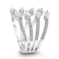 Marquise Peek Ring (1.63 ct Diamonds) in White Gold