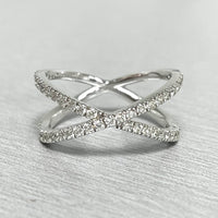 Everyday Criss-Cross Ring (0.50 ct Diamonds) in White Gold