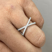 Everyday Criss-Cross Ring (0.50 ct Diamonds) in White Gold