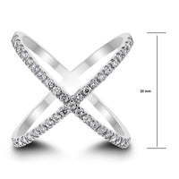 Xena Diamond Cross Ring (0.57 ct Diamonds) in White Gold