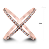 Xena Diamond Cross Ring (0.53 ct Diamonds) in Rose Gold