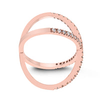 Xena Diamond Cross Ring (0.53 ct Diamonds) in Rose Gold