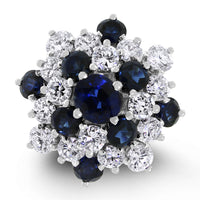 Glory of Snow Ring (2 ct Diamonds & Sapphires) in White Gold