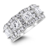 Elina Halo Diamond Band (2.86 ct Diamonds) in White Gold