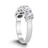 5 Stone Diamond Ring (1.98 ct Diamonds) in White Gold