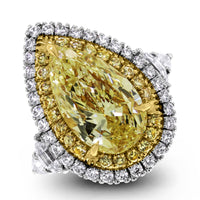 Illumina Ring (8.85 ct Pear Shape Fancy Yellow GIA Diamond) in Platinum