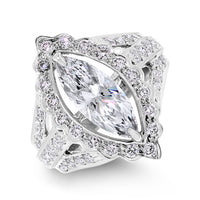Cassandra Engagement Ring (1.25 ct Marquise HSI2 Diamond) in White Gold