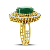 Shanaya Emerald & Diamond Cocktail Ring (8.40 ct Emerald) in Gold