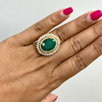 Shanaya Emerald & Diamond Cocktail Ring (8.40 ct Emerald) in Gold