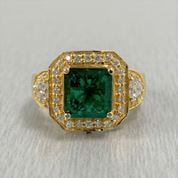 Emma Emerald & Diamond Ring (2.72 cts Emerald & Diamonds) in Gold