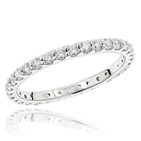 Diamond Eternity Wedding Band (0.96 ct Diamonds) in White Gold