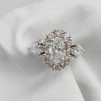Beauvince Ariana Engagement Ring (1.08 ct Oval G IF GIA Diamond) in Rose Gold & Platinum