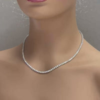Beauvince Tennis Necklace (11.38 ct GH VVS-VS Diamonds) in 18K White Gold