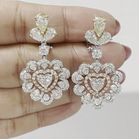 Amore Heart Diamond Earrings (5.61 ct Diamonds ) in White Gold
