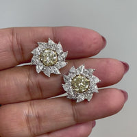 Radiance Diamond Stud Earrings (7.58 ct Diamonds) in Platinum & Gold