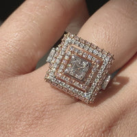 Trina Geometric Halo Diamond Ring (2.02 ct Diamonds) in Gold