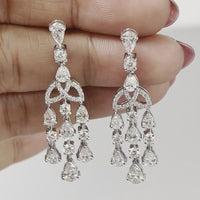 Eterna Diamond Earrings (4.21 ct Diamonds) in White Gold