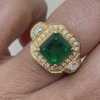 Emma Emerald & Diamond Ring (2.72 cts Emerald & Diamonds) in Gold