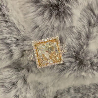 Sundance Engagement Ring (7.02 ct Princess Cut Light Yellow VS Diamond)