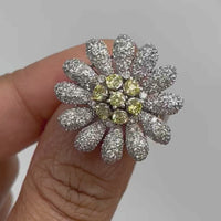 Sunflower Ring (1.74 ct Diamonds) in White Gold