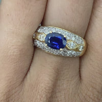 Vintage Sapphire & Diamond Band (3.04 ct Diamonds & Sapphire) in Yellow Gold