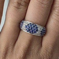 Tapestry Sapphire & Diamond Band (2.17 ct Diamonds & Sapphires) in White Gold