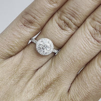 Beauvince GIA Certified 1.00 Carat Round HVS2 Halo Engagement Ring