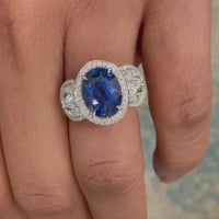 Ice Queen Diamonds & Sapphire Ring (7.51 ct Sapphire & Diamonds) in White Gold