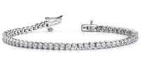 2 Prong Diamond Tennis Bracelet (3.53 ct Diamonds) in White Gold