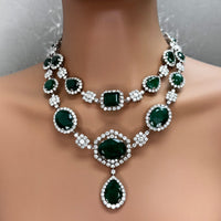 Beauvince Edith Emerald & Diamond Necklace & Earrings Suite (210.67 ct Gemstones)