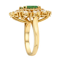 Beauvince Sunburst Ring (5.05 ct Emerald & Diamonds) in 18K Yellow Gold