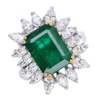 Beauvince Alaya Ring (5.71 ct Emerald & Diamonds) in 18K Yellow Gold