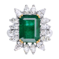Beauvince Alaya Ring (5.71 ct Emerald & Diamonds) in 18K Yellow Gold