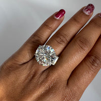 Beauvince GIA Certified 18.15 Carat Round M VVS2 3 Stone Engagement Ring