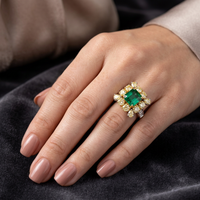 Beauvince Sylvana Ring (4.74 ct Emerald & Diamonds) in 18K Yellow Gold