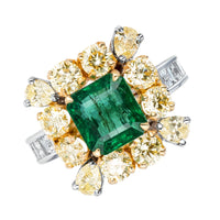 Beauvince Sylvana Ring (4.74 ct Emerald & Diamonds) in 18K Yellow Gold