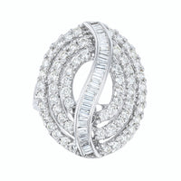 Flow Diamond Ring (1.91 ct Diamonds) in White Gold