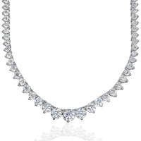 Graduated Riviera Tennis Necklace (25 ct EF VVS GIA Diamonds) in White Gold