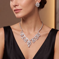 Spring Cluster Diamond Necklace (25.08 ct Diamonds) in 18K White Gold