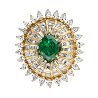 Merida Emerald & Diamond Cocktail Ring (7.19 ct Gemstones) in 18K Gold