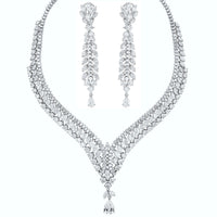 Beauvince Yana Diamond Necklace & Earrings Suite (57.99 ct Diamonds) in White Gold