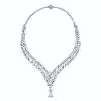Beauvince Yana Diamond Necklace & Earrings Suite (57.99 ct Diamonds) in White Gold